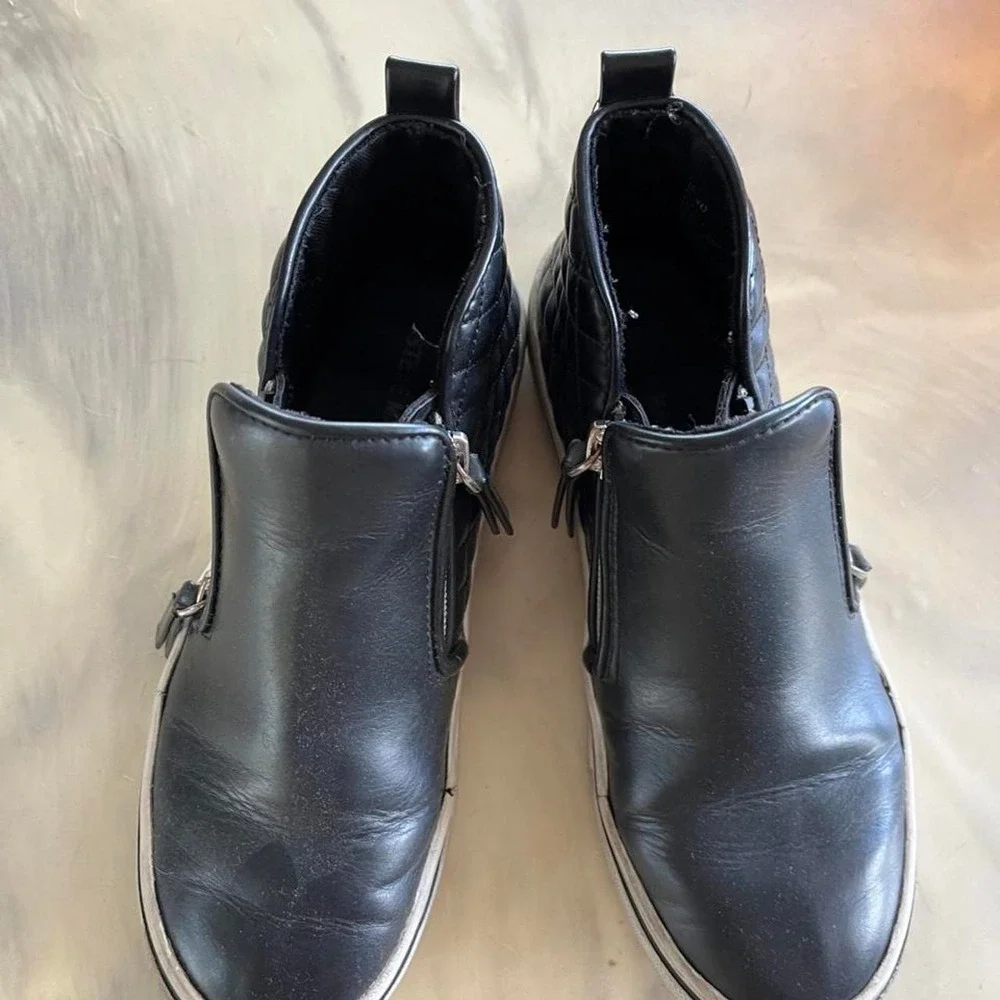 Steve Madden Kids Black Leather Ankle Boots Sz 3
